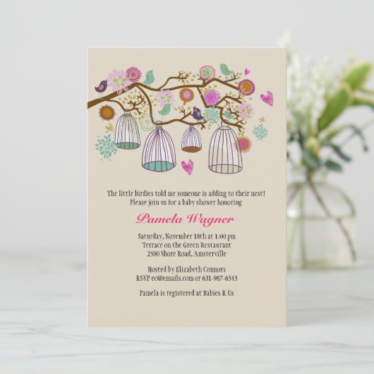 Mit Federn versehene Freund-Fall-Einladung Einladung (Stehend Vorderseite)