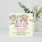 Mit Federn versehene Freund-Frühlings-Einladung Einladung (Stehend Vorderseite)