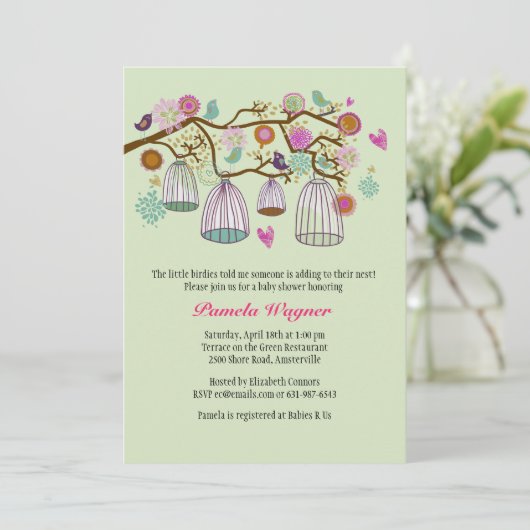 Mit Federn versehene Freund-(tadellose) Einladung (Stehend Vorderseite)