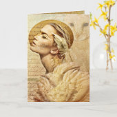 mit Federn versehene Freundgrußkarte Karte (Gelbe Blume)