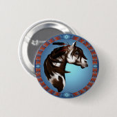 Mit Federn versehener Farbe Pferd-Knopf Button (Vorne & Hinten)