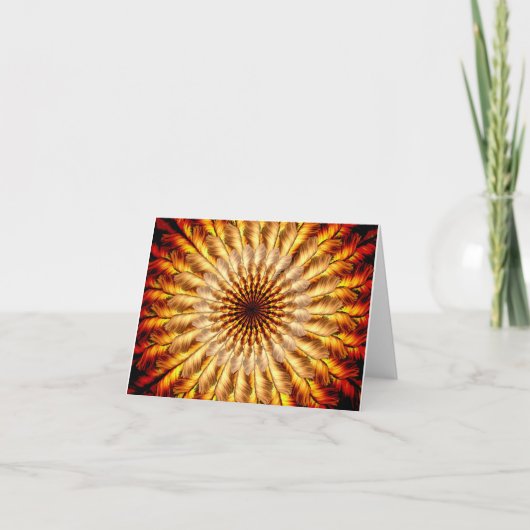 Mit Federn versehener Sun Notecard Karte (Vorderseite)