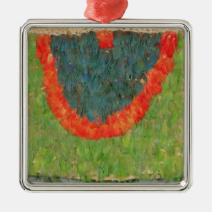 Mit Federn versehenes Kap Silbernes Ornament