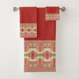 mit floralen Akzenten bestickt Badhandtuch Set