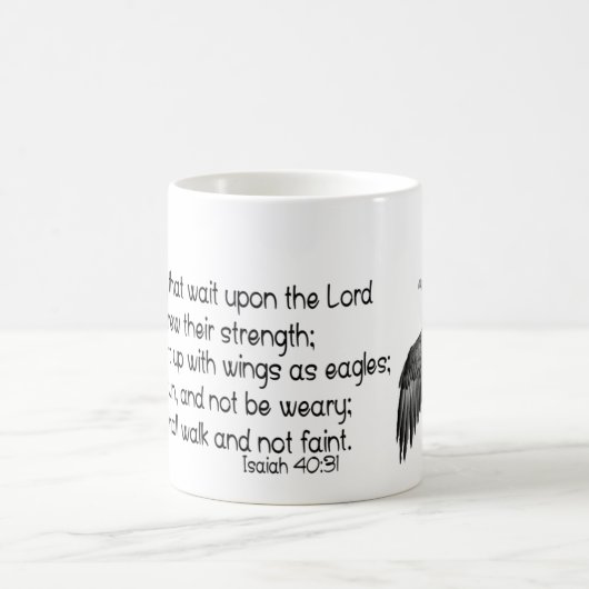 Mit Flügeln als Adler Kaffeetasse (Mittel)