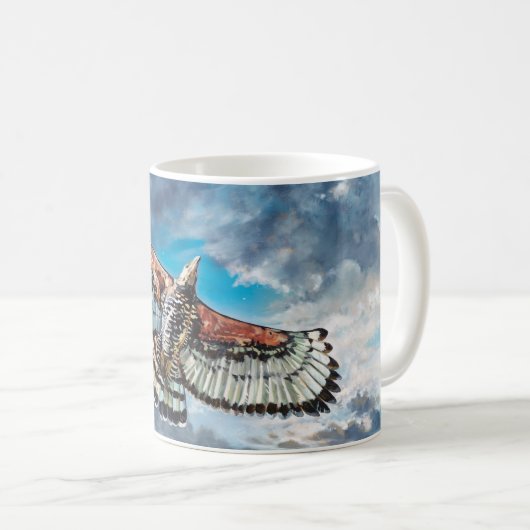 mit Flügeln als Adler - Kaffeetasse (VorderseiteRechts)