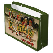 Mit Fondest Xmas Greetings Große Geschenktüte (Rückseite Schrägansicht)