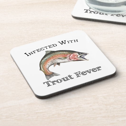 mit Forellenfieber infiziert Getränkeuntersetzer (Linke Seite)