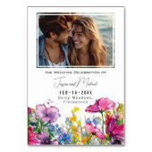 Mit Foto-2-seitigen Wiesenblüten Tischnummer (Rückseite)