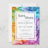 Mit Foto am hinteren Ethereal Bloom Save The Date (Vorderseite)