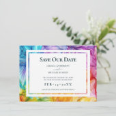 Mit Foto am hinteren Ethereal Bloom Save The Date (Stehend Vorderseite)