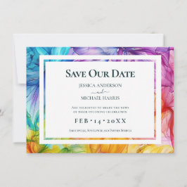 Mit Foto am hinteren Ethereal Bloom Save The Date