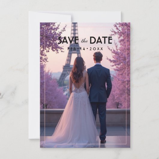 Mit Foto Amour Éternel Save-the-Date-Karte Save The Date (Vorderseite)