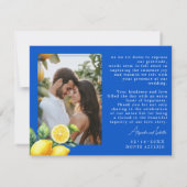 Mit Foto Azul & Limone Romance Dankeskarte (Rückseite)