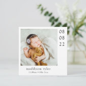 Mit Foto Baby Anreise Dankeskarte (Stehend Vorderseite)