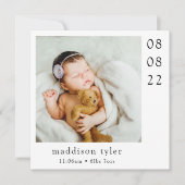 Mit Foto Baby Anreise Dankeskarte (Vorderseite)