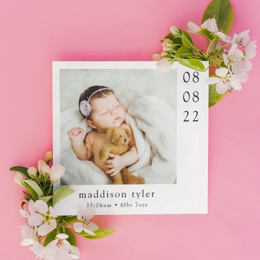 Mit Foto Baby Anreise Dankeskarte