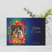 Mit Foto, benutzerdefinierter Text Radiant Diwali (Stehend Vorderseite)