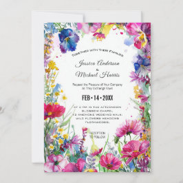 Mit Foto blauen Wiesenblüten Einladung