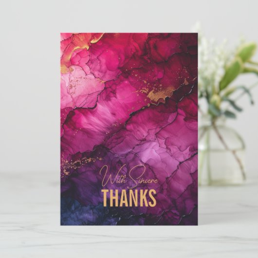 Mit Foto Celestial Elegance Marble Symphony Dankeskarte (Stehend Vorderseite)