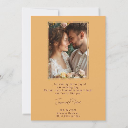 Mit Foto Celestial Elegance Marble Symphony Dankeskarte (Rückseite)