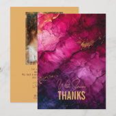 Mit Foto Celestial Elegance Marble Symphony Dankeskarte (Vorne/Hinten)