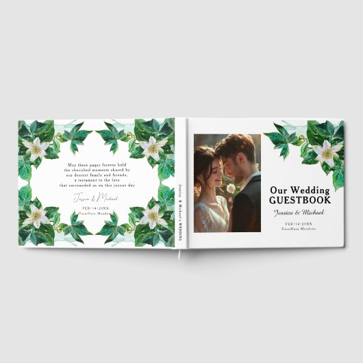 💍 Mit Foto charmante Passiflora Gästebuch (Voll)