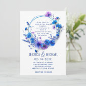 💍 mit Foto Cornblumen und Lavendel Bliss Einladung (Stehend Vorderseite)