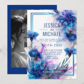 💍 mit Foto Cornblumen und Lavendel Bliss Einladung (Vorne/Hinten)