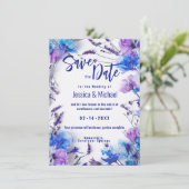 Mit Foto Cornblumen und Lavendel Elegance Save The Date (Stehend Vorderseite)
