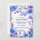 Mit Foto Cornblumen und Lavendel Elegance Save The Date (Vorderseite)