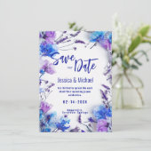 Mit Foto Cornblumen und Lavendel Elegance Save The Date (Stehend Vorderseite)