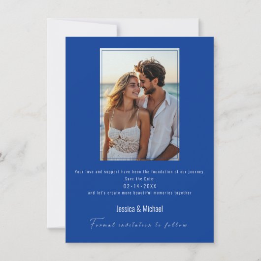 Mit Foto Cornblumen und Lavendel Elegance Save The Date (Rückseite)