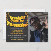 Mit Foto direkt über meine Zwanziger Einladung (Vorderseite)