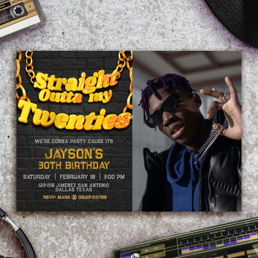 Mit Foto direkt über meine Zwanziger Einladung