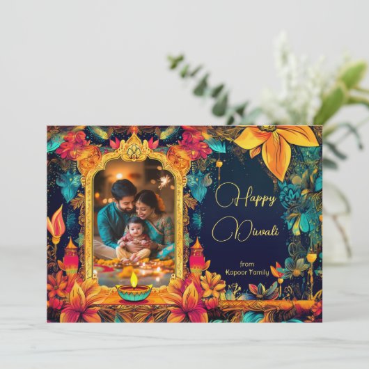 Mit Foto Diwali Mitternachtsglühen (Stehend Vorderseite)