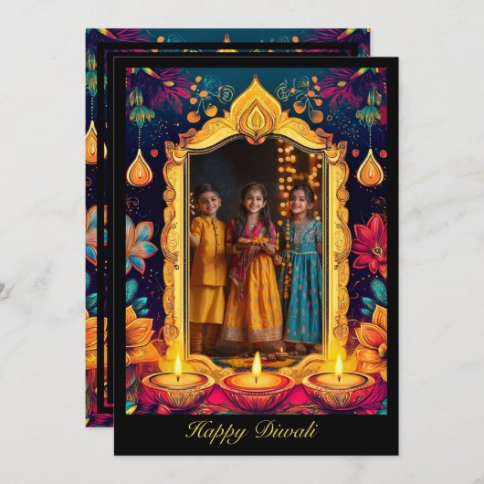 Mit Foto Diwali Nachtglühen (Vorne/Hinten)