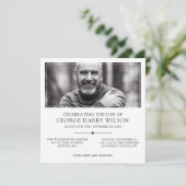 Mit Foto Elegante Minimalistische Feier des Lebens Einladung (Stehend Vorderseite)