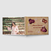 Mit Foto Englisch Rote Rosen & Perlen Quinceañera Gästebuch (Voll)