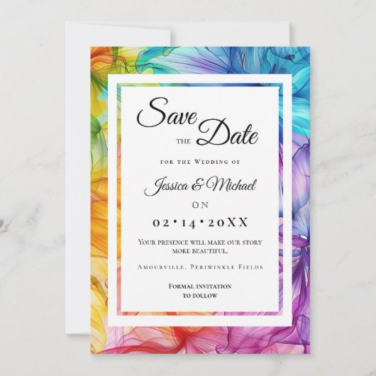 Mit Foto Ethereal Bloom Save The Date (Vorderseite)