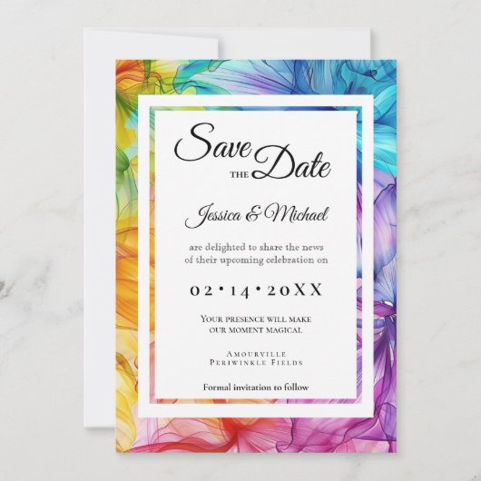 Mit Foto Ethereal Bloom Save The Date (Vorderseite)