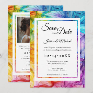 Mit Foto Ethereal Bloom Save The Date