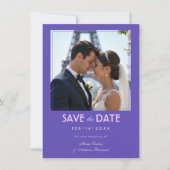 Mit Foto Ewige Liebe Eiffelturm Umarmen Save The Date (Vorderseite)