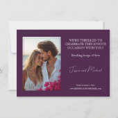 Mit Foto Fuchsia Verzauberung: Wasserfarbe Save The Date (Rückseite)