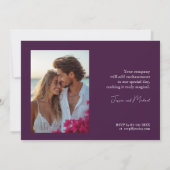 Mit Foto Fuchsia Verzauberung: Wasserfarbenhochzei Einladung (Rückseite)