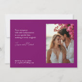 Mit Foto Fuchsia Verzauberung: Wasserfarbenhochzei Einladung (Rückseite)