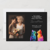 🌈 mit Foto, genau in deiner Hand: Eine Regenbogen Einladung (Rückseite)