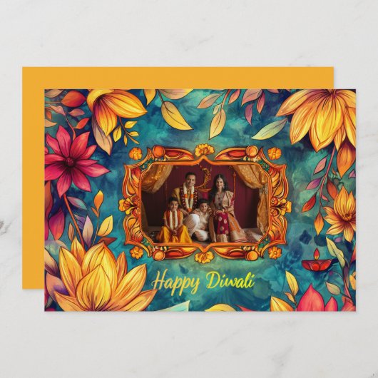 Mit Foto Happy Diwali (Vorne/Hinten)