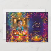 Mit Foto Happy Diwali (Vorderseite)