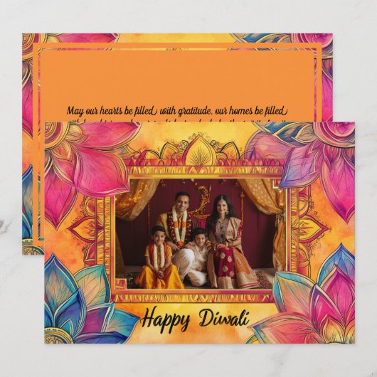 Mit Foto Happy Diwali (Vorne/Hinten)